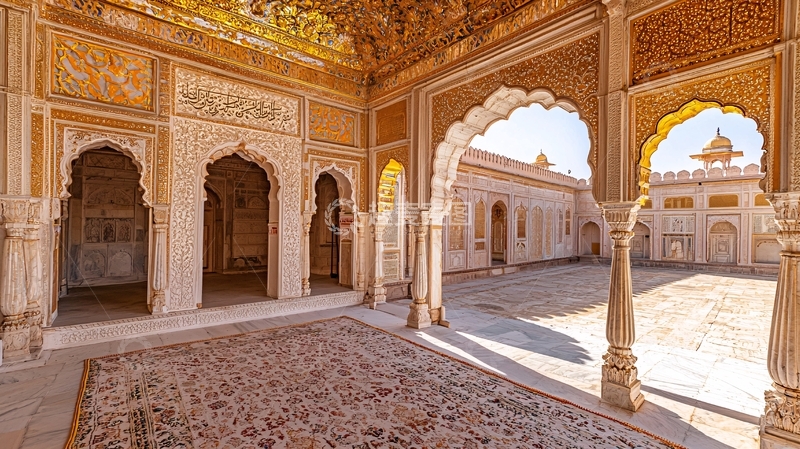 高清大图下载【趣麦麦图】印度金色宫殿内景