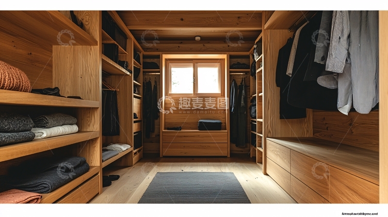 高清大图下载【趣麦麦图】木质衣帽间