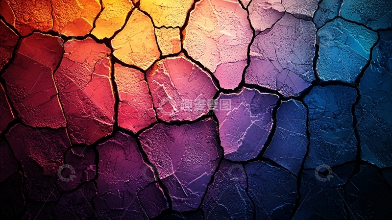 高清大图下载【趣麦麦图】彩色多边形肌理背景