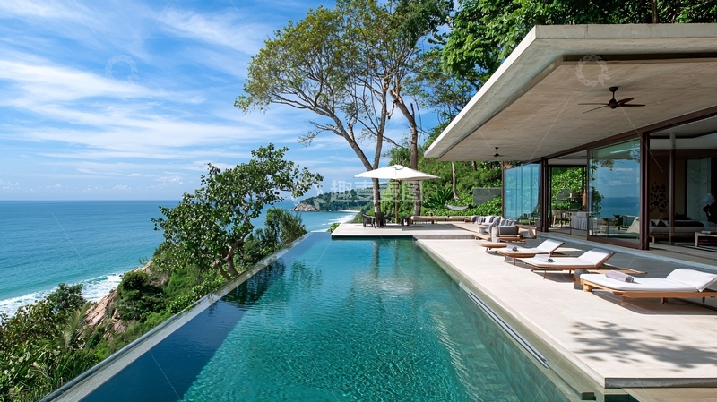 高清大图下载【趣麦麦图】海景别墅无边泳池