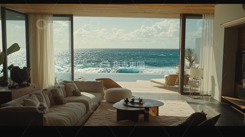高清大图下载【趣麦麦图】海景别墅客厅