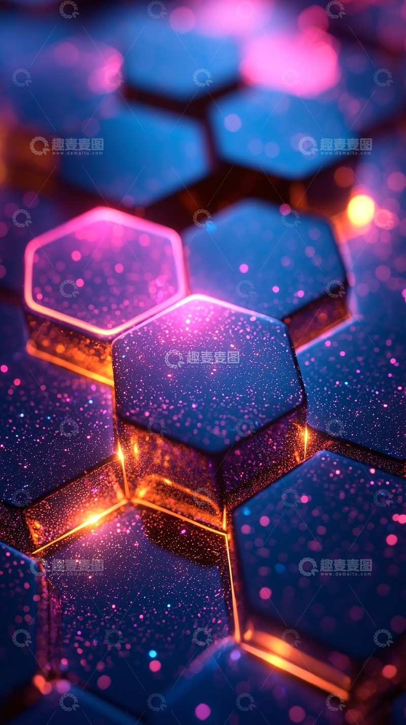 高清大图下载【趣麦麦图】科技感蜂巢结构