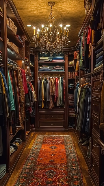 奢华复古步入式衣帽间