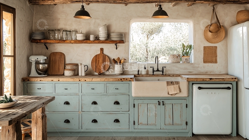 高清大图下载【趣麦麦图】乡村风格厨房