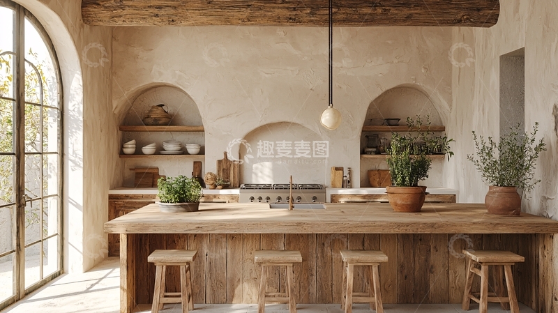 高清大图下载【趣麦麦图】温馨的乡村风厨房