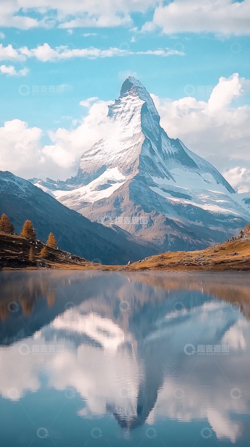 高清大图下载【趣麦麦图】雪山倒影