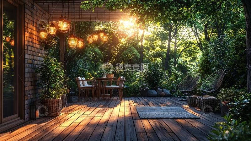 高清大图下载【趣麦麦图】户外木质露台
