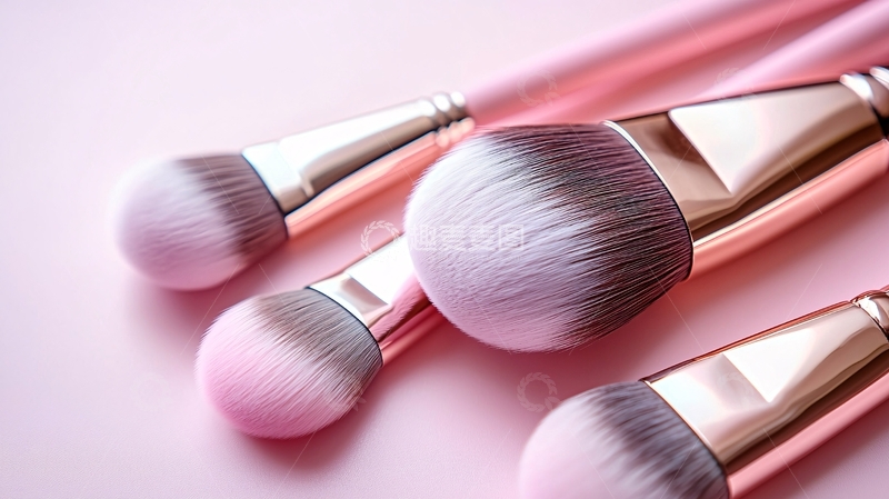 高清大图下载【趣麦麦图】粉色化妆刷套装