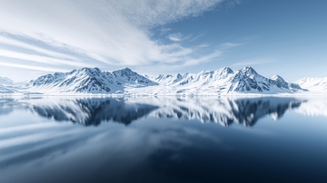 极地冰川雪山倒影
