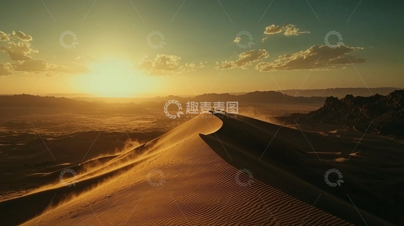 高清大图下载【趣麦麦图】沙漠日落