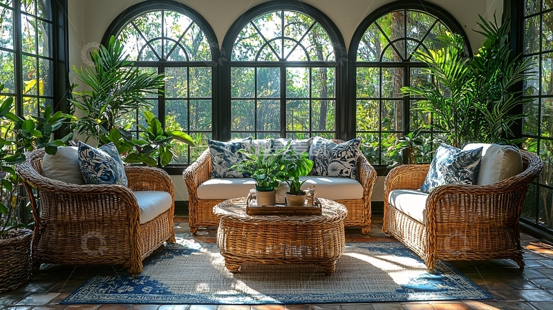 高清大图下载【趣麦麦图】阳光明媚的室内休息区