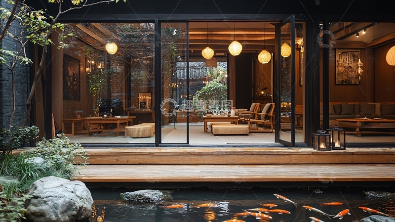 高清大图下载【趣麦麦图】日式庭院室内设计