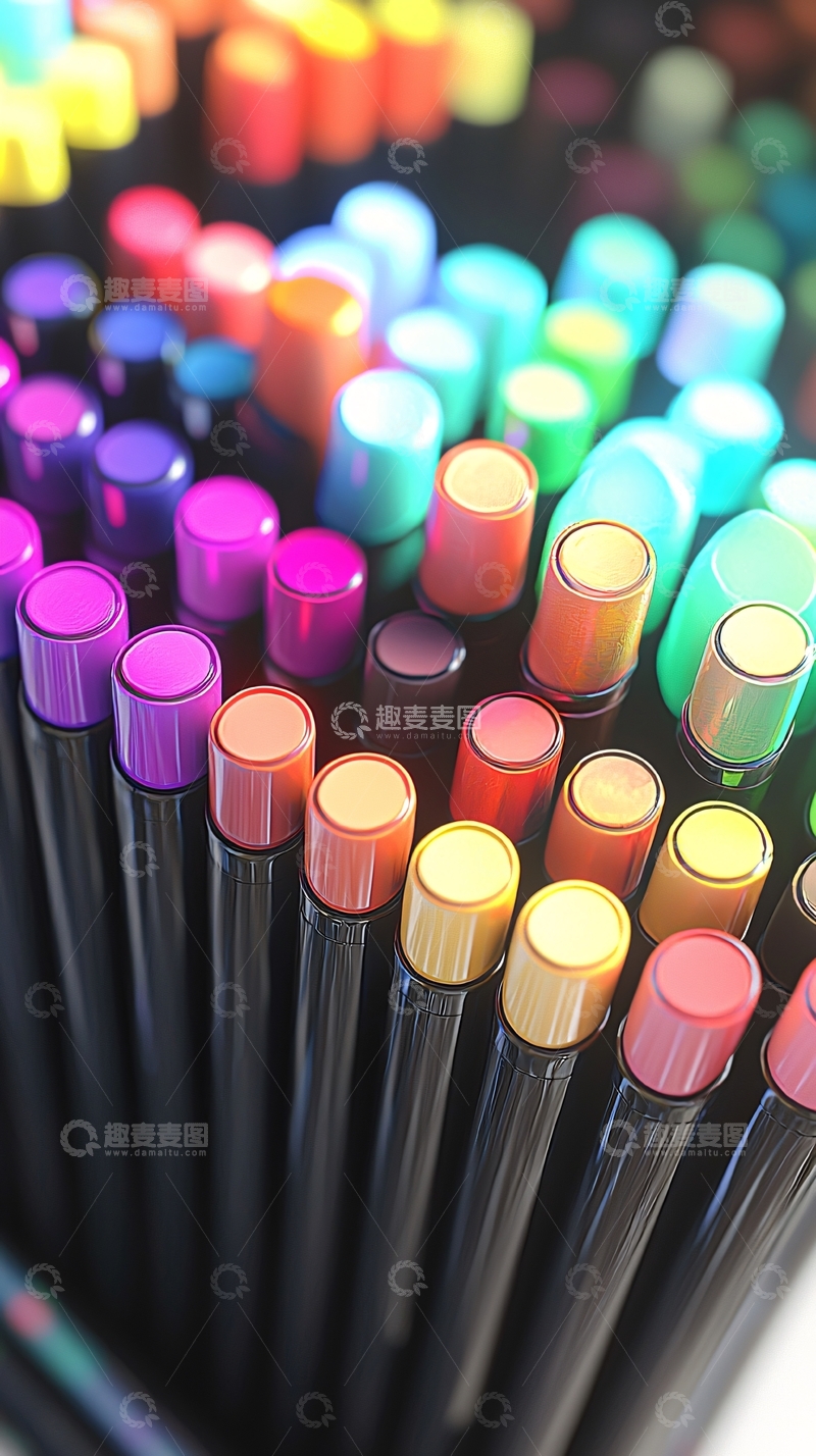 高清大图下载【趣麦麦图】彩色马克笔特写