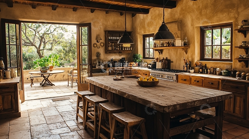 高清大图下载【趣麦麦图】乡村风格厨房