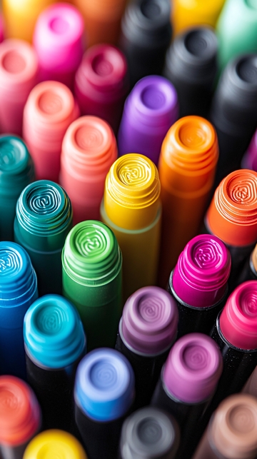 彩色马克笔特写