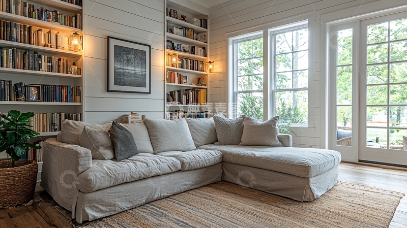 高清大图下载【趣麦麦图】舒适的米色沙发