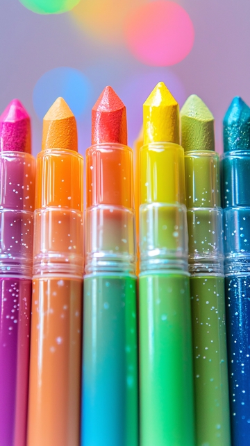 彩虹色唇膏