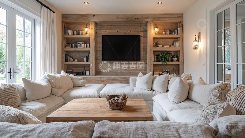 高清大图下载【趣麦麦图】浅色调温馨客厅
