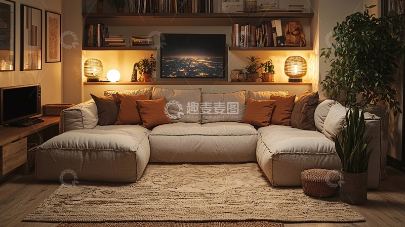 高清大图下载【趣麦麦图】温馨舒适的客厅场景