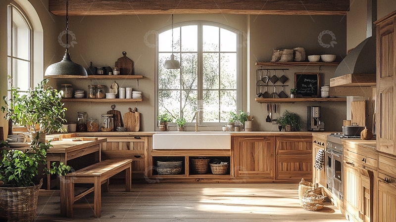 高清大图下载【趣麦麦图】乡村风厨房