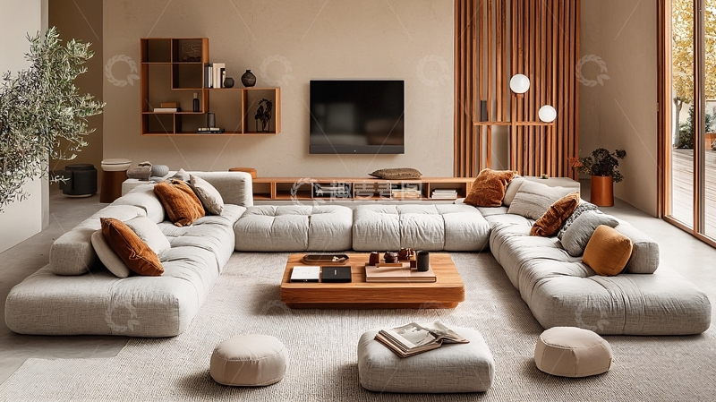 高清大图下载【趣麦麦图】现代简约客厅全景