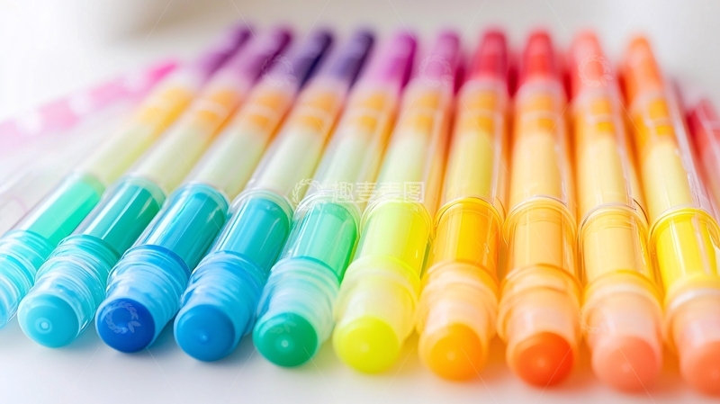 高清大图下载【趣麦麦图】彩色渐变笔