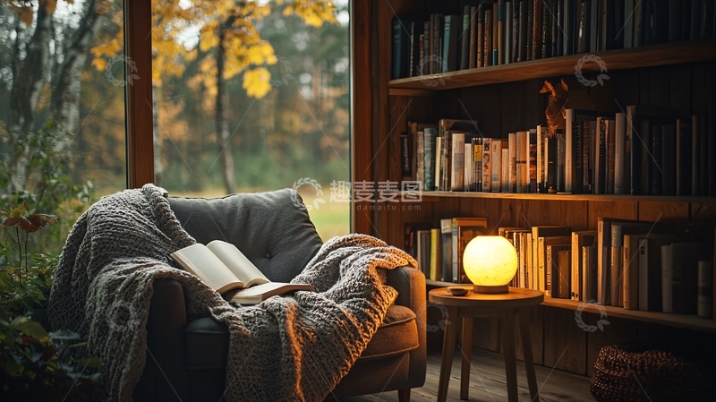 高清大图下载【趣麦麦图】秋日午后书房阅读时光