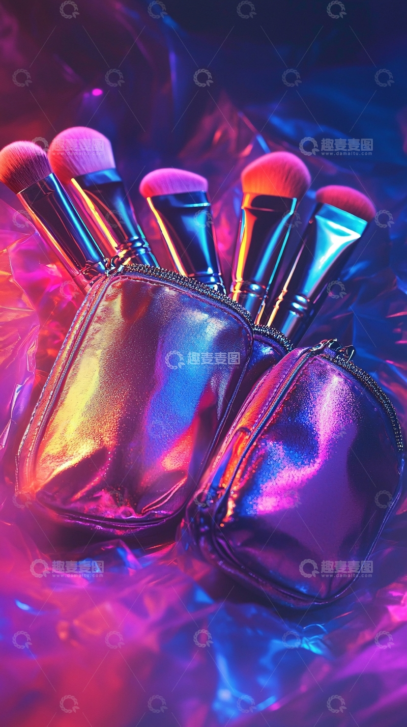 高清大图下载【趣麦麦图】霓虹彩妆刷套装