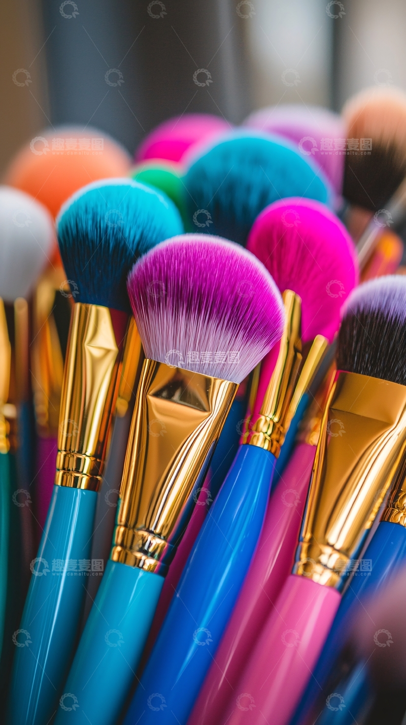 高清大图下载【趣麦麦图】-彩色化妆刷