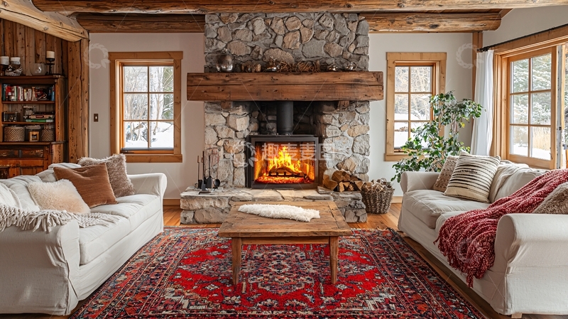 高清大图下载【趣麦麦图】温馨舒适的乡村风客厅