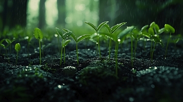 雨后森林幼苗