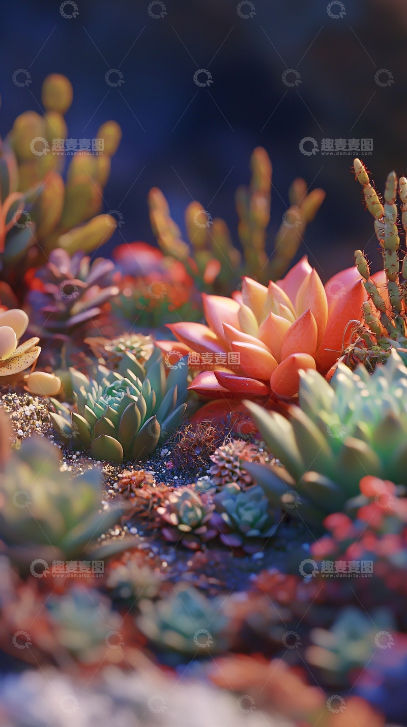 高清大图下载【趣麦麦图】梦幻多彩多肉植物
