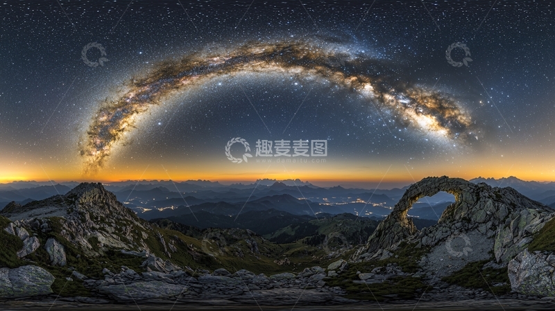 高清大图下载【趣麦麦图】星空拱桥