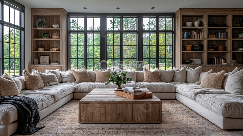 高清大图下载【趣麦麦图】豪华舒适的客厅全景