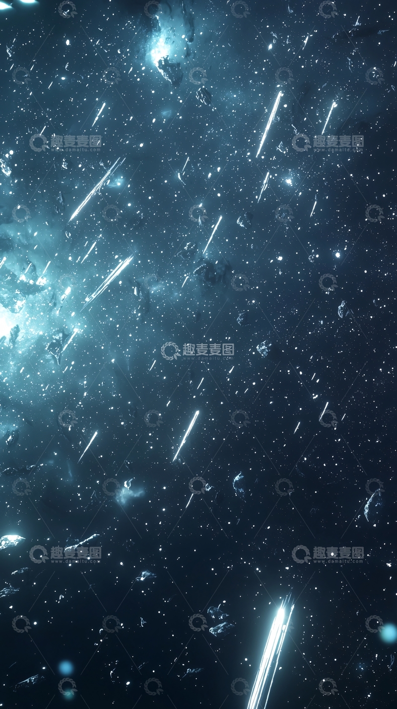 高清大图下载【趣麦麦图】深蓝色宇宙碎片背景图