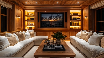 豪华舒适的木质家庭影院