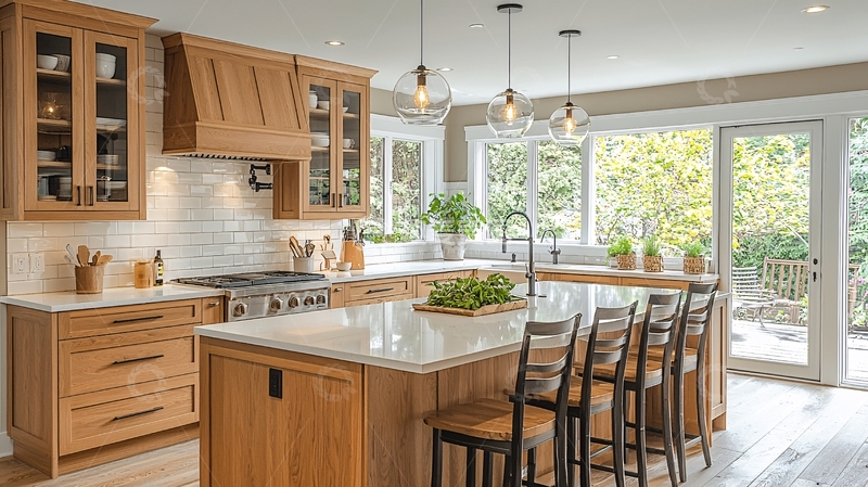 高清大图下载【趣麦麦图】宽敞明亮的现代厨房