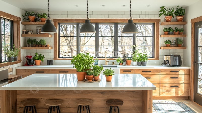 高清大图下载【趣麦麦图】原木厨房