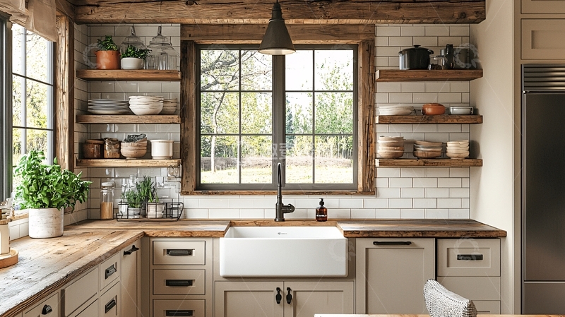 高清大图下载【趣麦麦图】乡村风格厨房