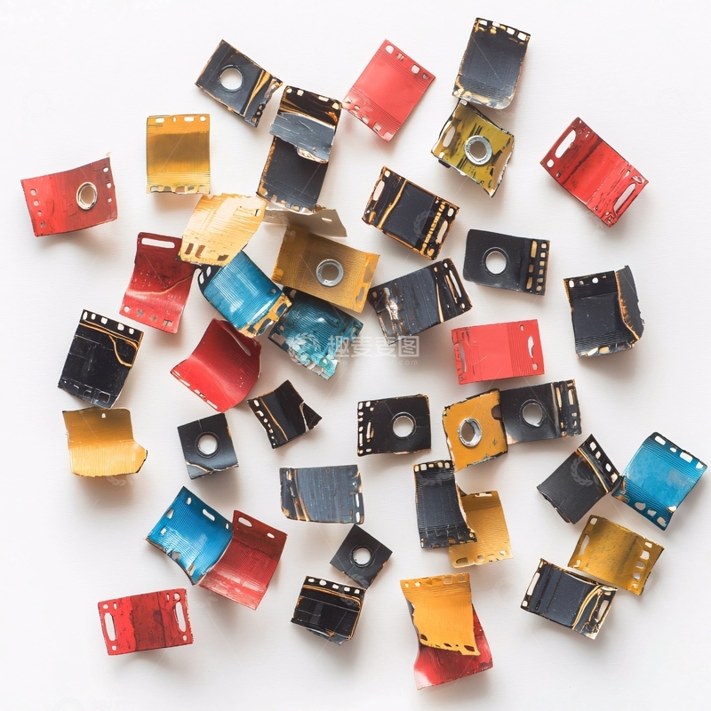 高清大图下载【趣麦麦图】散落的彩色电子元件碎片