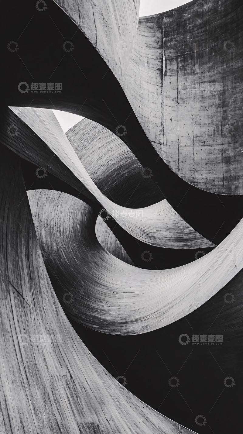 高清大图下载【趣麦麦图】抽象的混凝土曲线结构