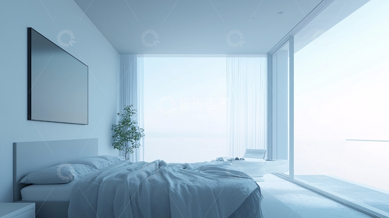高清大图下载【趣麦麦图】极简白色卧室设计