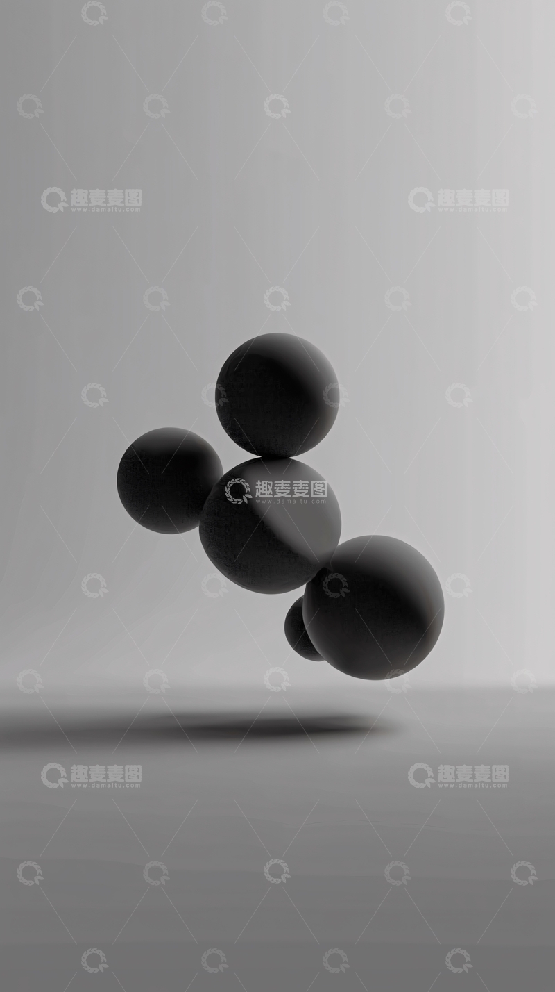 高清大图下载【趣麦麦图】黑白简约几何球体