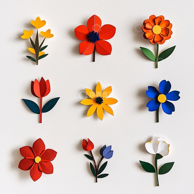 高清大图下载【趣麦麦图】彩色纸花