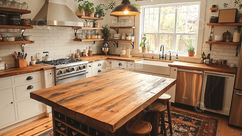 高清大图下载【趣麦麦图】温馨乡村风格厨房