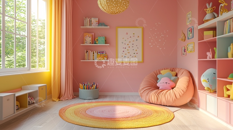 高清大图下载【趣麦麦图】粉色儿童房