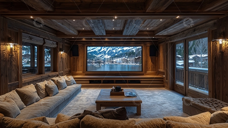 高清大图下载【趣麦麦图】木质家庭影院