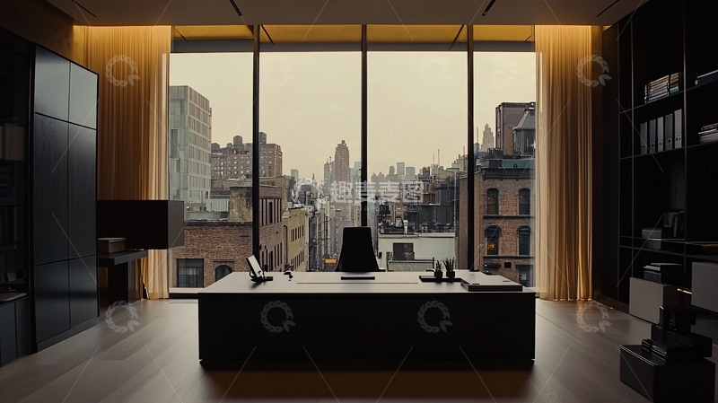 高清大图下载【趣麦麦图】极简现代都市高层办公室