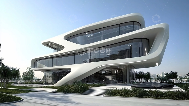 高清大图下载【趣麦麦图】现代流线型建筑