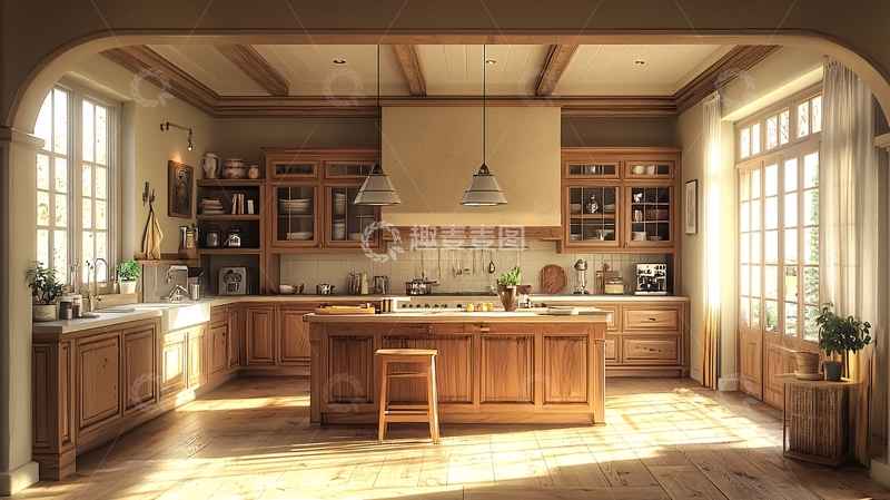 高清大图下载【趣麦麦图】温馨舒适的厨房设计